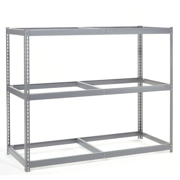 Global Industrial Wide Span Rack 72Wx24Dx96H, 3 Shelves No Deck 900 Lb Cap. Per Level, Gray B2297156